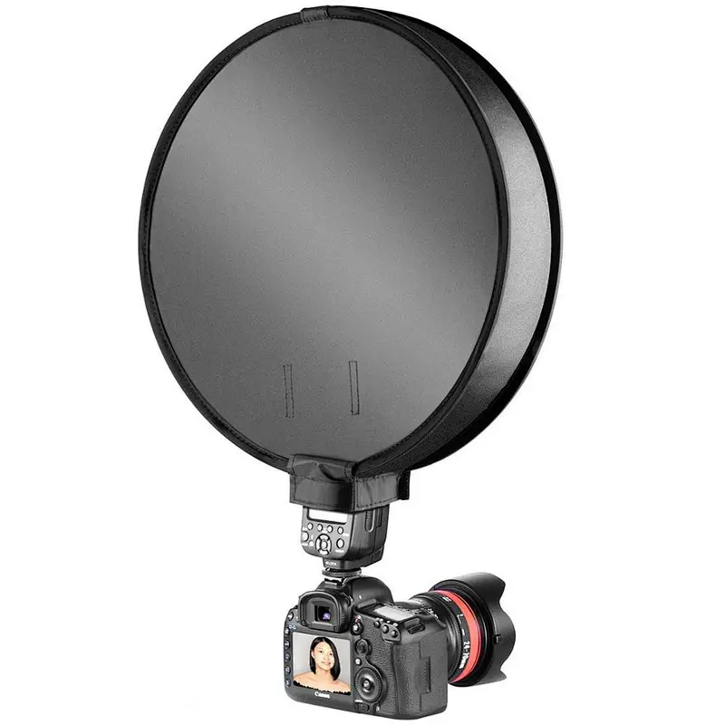 Kaliou Universal 40cm Round Portable Speedlight Softbox Flash Diffuser On-top Soft Box for Canons/Nikons/Sonys Camera DSLR