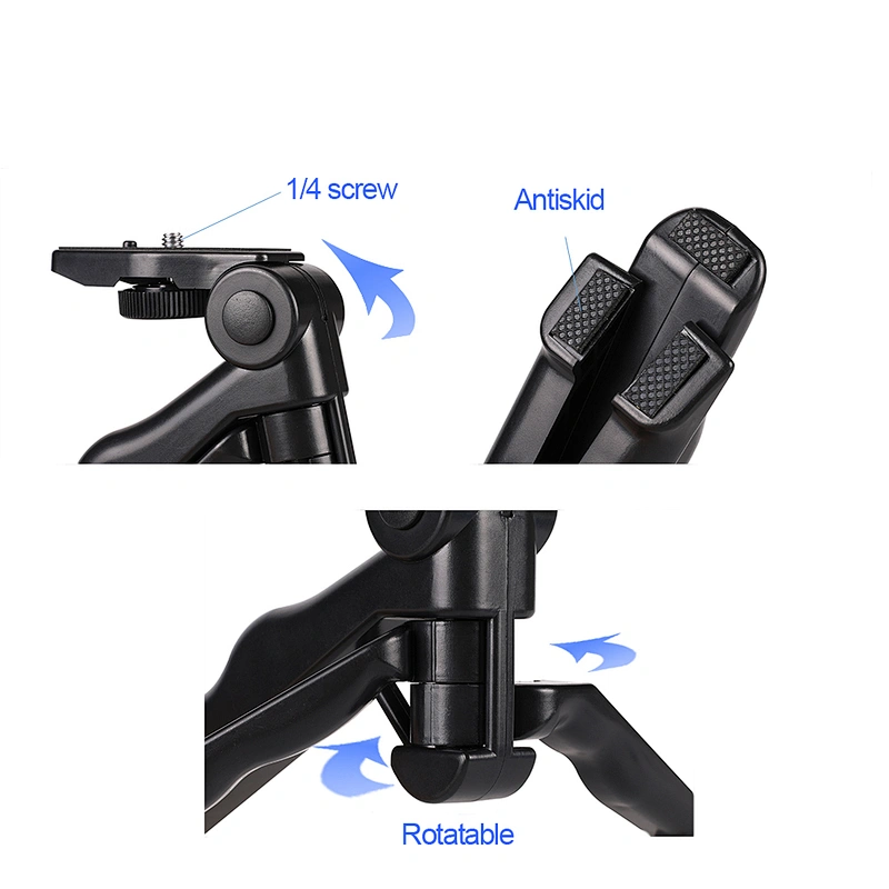Kaliou Flexible Portable Table Mini Tripod with 1/4 Universal Phone Mount Holder for iPhone X 8 7 6S for camera