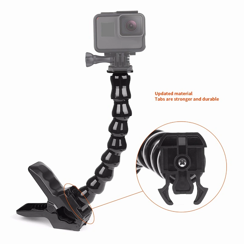 Kaliou 24cm Gooseneck Adjustment Jaws Flexible Clamp Mount for GoProHero 6 5 3 4 Session SJCAMs Xiaomsi Yi 4K 4K+ Camera Tripod