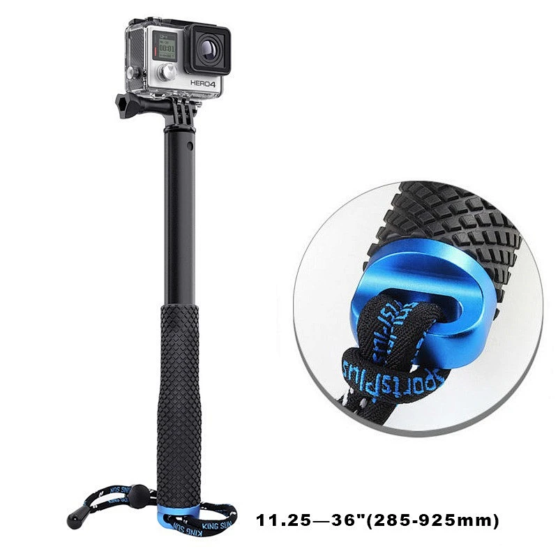 Kaliou Red Green Blue Golden Black Extendable 36 Inch Waterproof Monopod Selfie Stick for Go pro 7 6 5 4 3 SJ4000 Action Camera