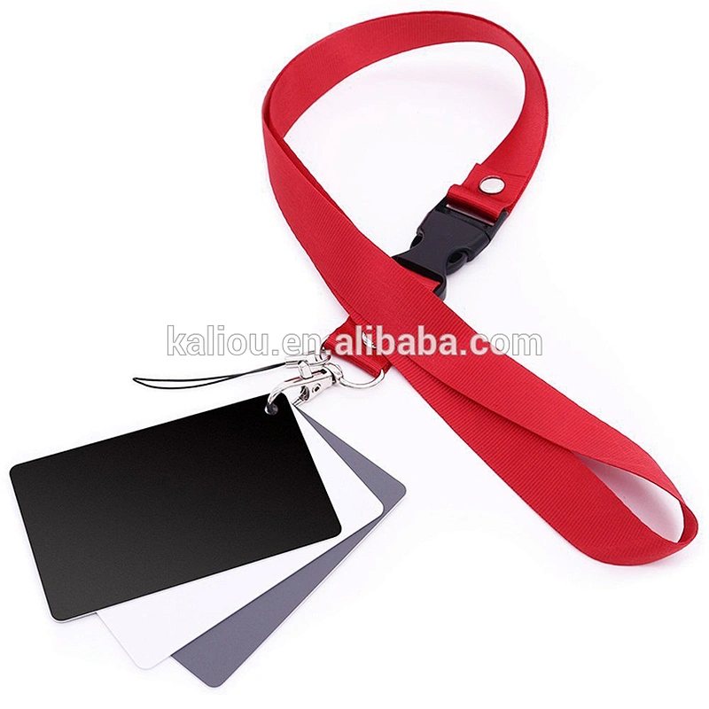 Kaliou Camera Accessory 3in1 Digital White Black Grey Balance Cards 18% Gray Card with Neck Strap for Digital