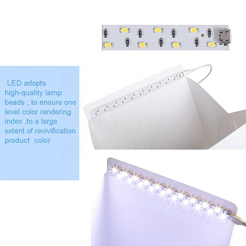 Photography Foldable Mini 20cm Button Type Photo Light Studio Box with 5 Colors Background Tent