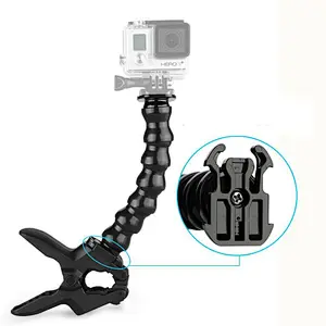 Kaliou批发相机柔性鹅颈Go pro颚夹Flex夹具固定座，用于Go pro 7 6 5 4 3 2 1