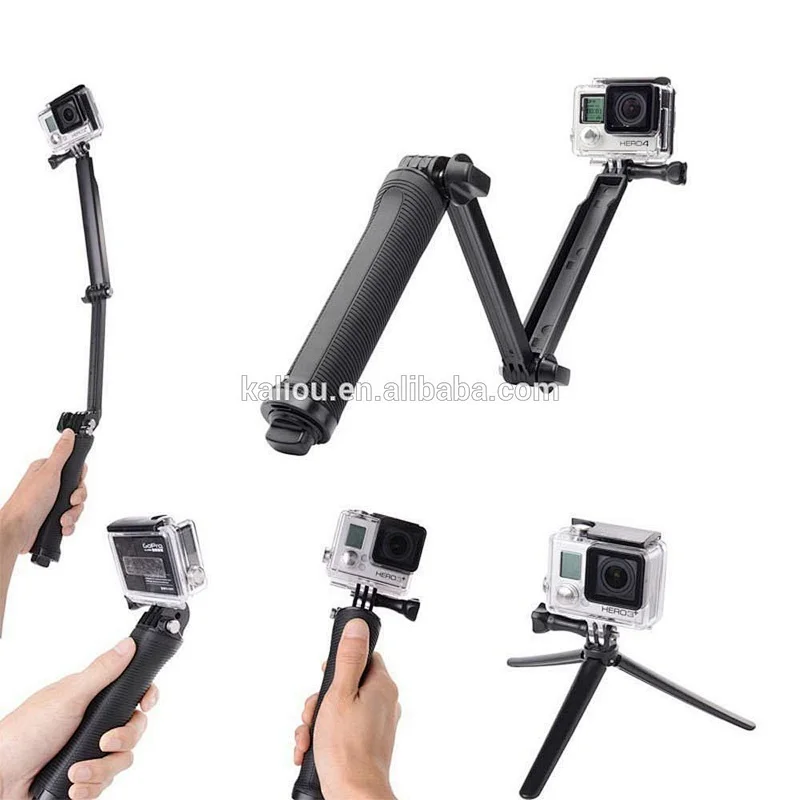 Kaliou Hot Sale Gopros Accessories 3-way Mount Selfie Monopod Stick for Gopros Heros Action Sports Cameras