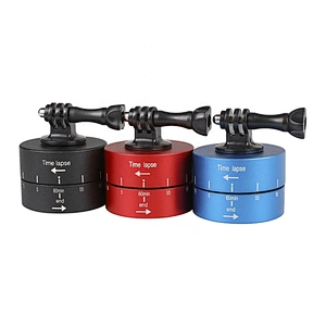 Kaliou Time Lapse Shooting 60min Timer 360 Degree Rotating Tripod Delay Stabilizer Tilt Head for Gopros Black Red Blue