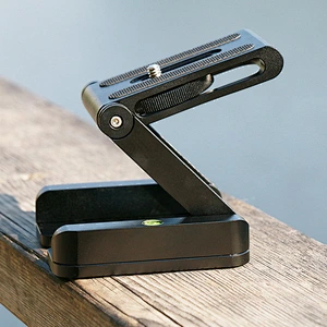 Kaliou Z Tripod Head Aluminum Alloy Folding Z Tilt Head Quick Release Plate Stand Mount Spirit Level for iPhone SamsungsGopro 6