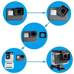 Kaliou Dustproof Protective Undeerwater 45M Waterproof Housing Case for GoPros 7 6 5 with Screw Buckle Base Removable Lens Cover