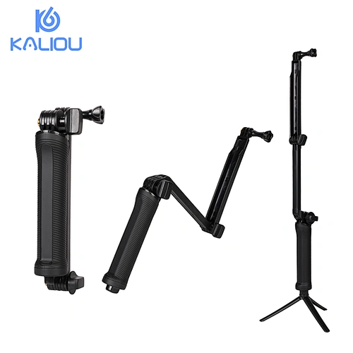 Kaliou Waterproof Go pro 3-Way Monopod Selfie Stick Tripod for Go pro 7 6 5 4 3 2 1 SJCA SJ4000 Sports Action Camera Accesseries