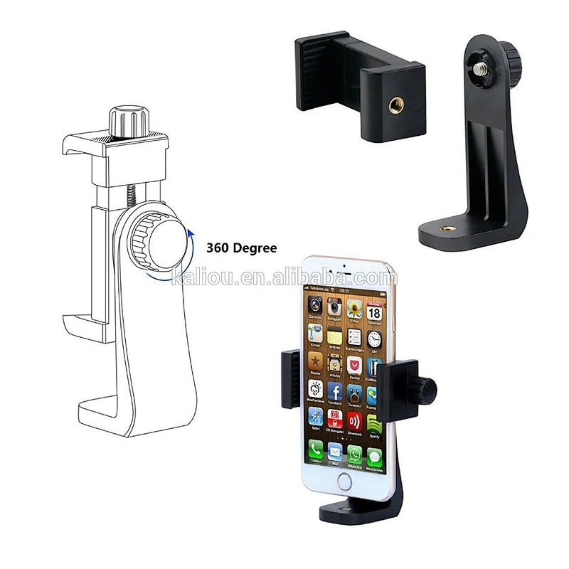 Kaliou Universal 360 Degree Rotation Selfie Tripod Mobile Holder Phone Clip for Smartphone