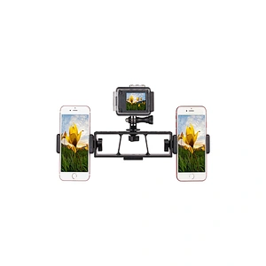 Kaliou Cell Phone Holder with Live Stream for iPhone mobile phone  double clip Holder Bracket Desk Lamp