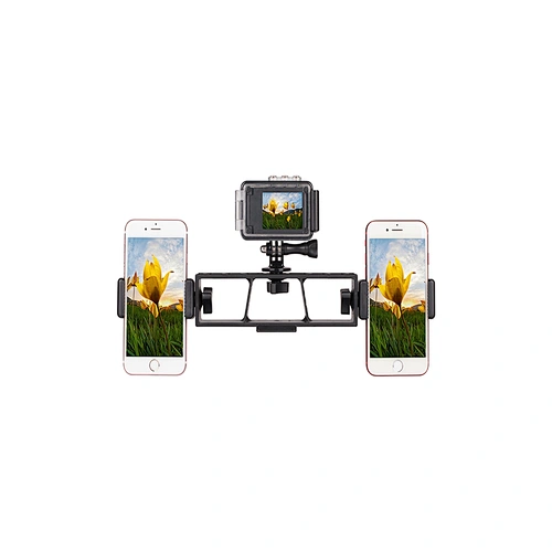 Kaliou Cell Phone Holder with Live Stream for iPhone mobile phone  double clip Holder Bracket Desk Lamp