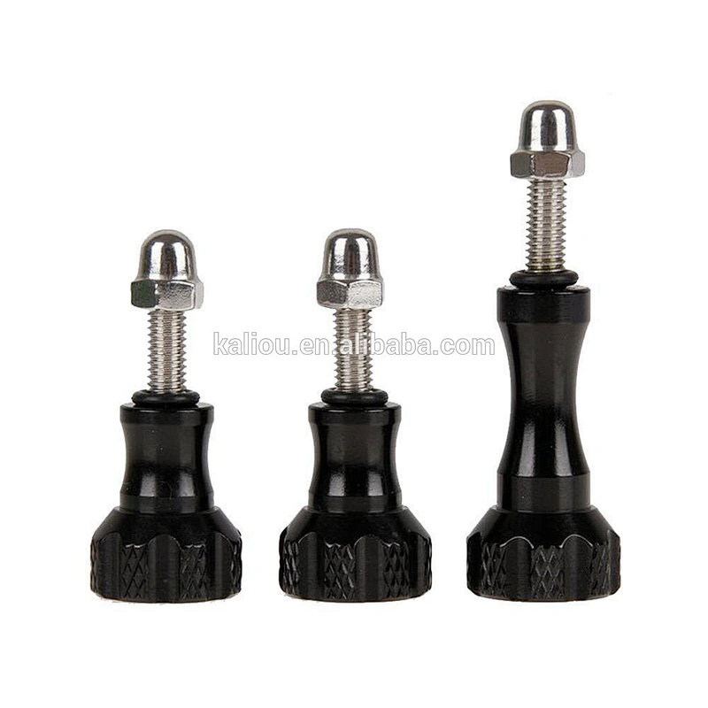 Kaliou Camera 3PCS CNC Aluminum Alloy Long/Short Thumb Knob Bolt Nut Screw Kit Helmet Bike Mount