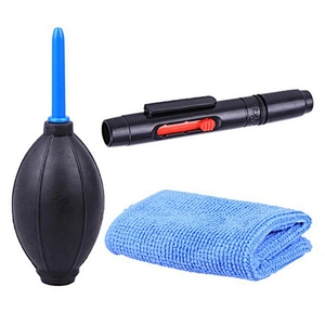Kaliou 3 in1 Blower Dust Cleaner for Camera Cleaning Lens Brush Air Blower Wipes Clean Cloth Kit for Digital Camera DSLR