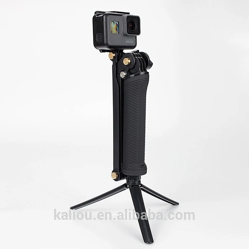 Foldable Multi-function 3 Way Arm Monopod Selfie Stick for Go pro Heros 5