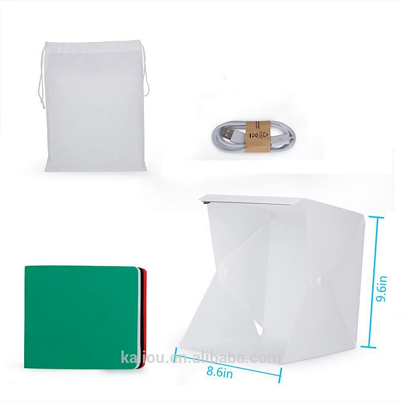 Photography Foldable Mini 20cm Button Type Photo Light Studio Box with 4 Colors Background Tent