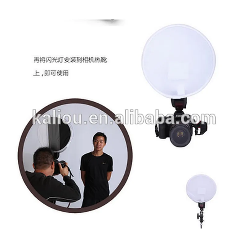 Kaliou Best Selling Universal Photography 40/30cm Universal Round Style Flash Folding Soft Box Diffuser for Cameras