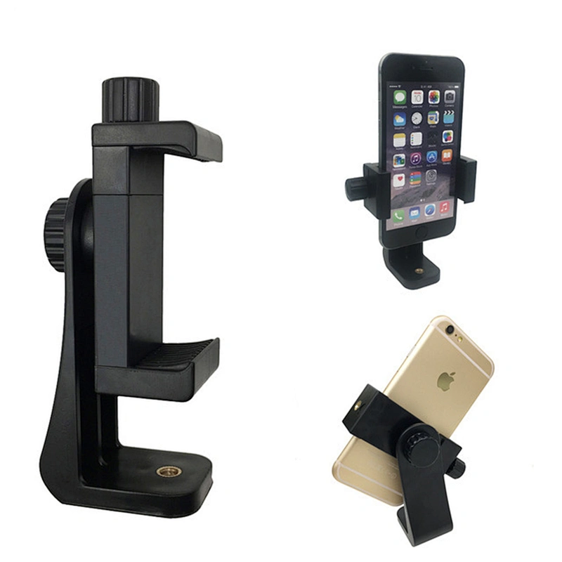 Kaliou Universal Tripod Mount Adapter Cell Phone Clip Holder Vertical 360 Rotation Tripod Stand for iPhone X 7 plus Samsung