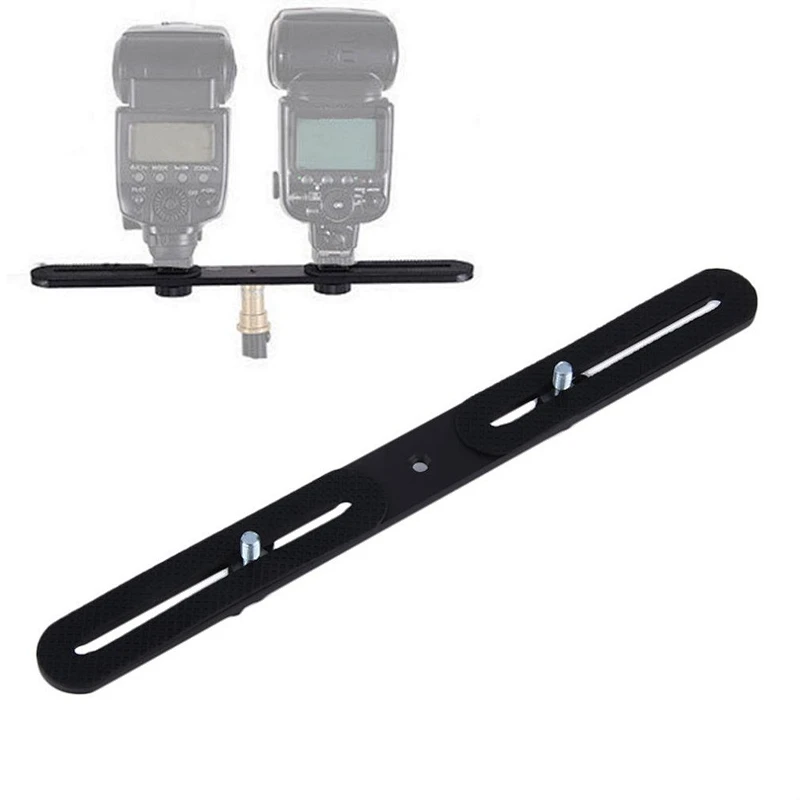 Kaliou Universal Double End Light Stand Holder Hot Shoe Bracket Dual Flash Bracket for Camera DSLR Canons/Nikons/Sonys
