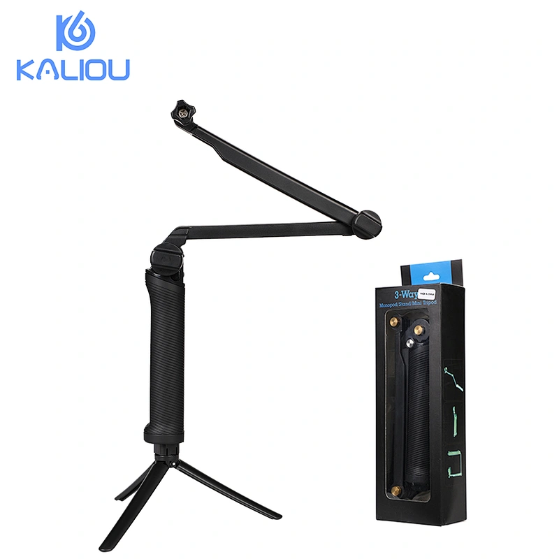 Kaliou 3 Way monopod Adjustment Handheld Selfie Stick Tripod Action Camera Adjustable Mount For GoPros 4 3+ 3 flexible tripod