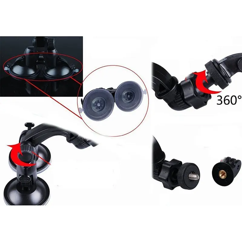 Kaliou Strong Sucker Car Window Suction Cup Moun Window Glass Removable Triple Power GP  Suction Cup Mount with Tripod Adapter T