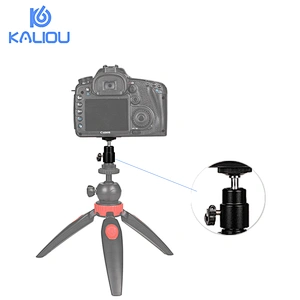 Kaliou 360 Rotating 1/4 Screw Tripod Head Mini Ball Head with 1/4 Hot Shoe Mount Base for Tripod Light Stand Digital Camera