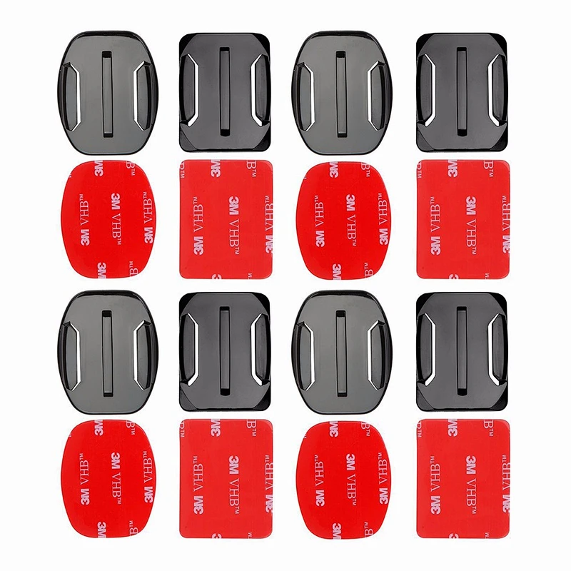 Kaliou for Gopros Accesseries Kits 16 in 1 Helemet Mount 4pcs Flat Mounts 4pcs Curved Mounts Adhesive Pads for GoPros 7 6 5 4