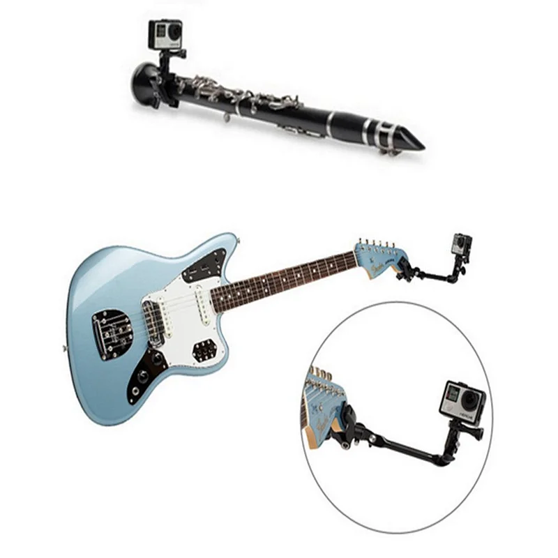 kaliou For Go pros Accessories Jam Camera Adjustable Music Mount Clip Clamp Bracket for sports Guitar Drum Instrument