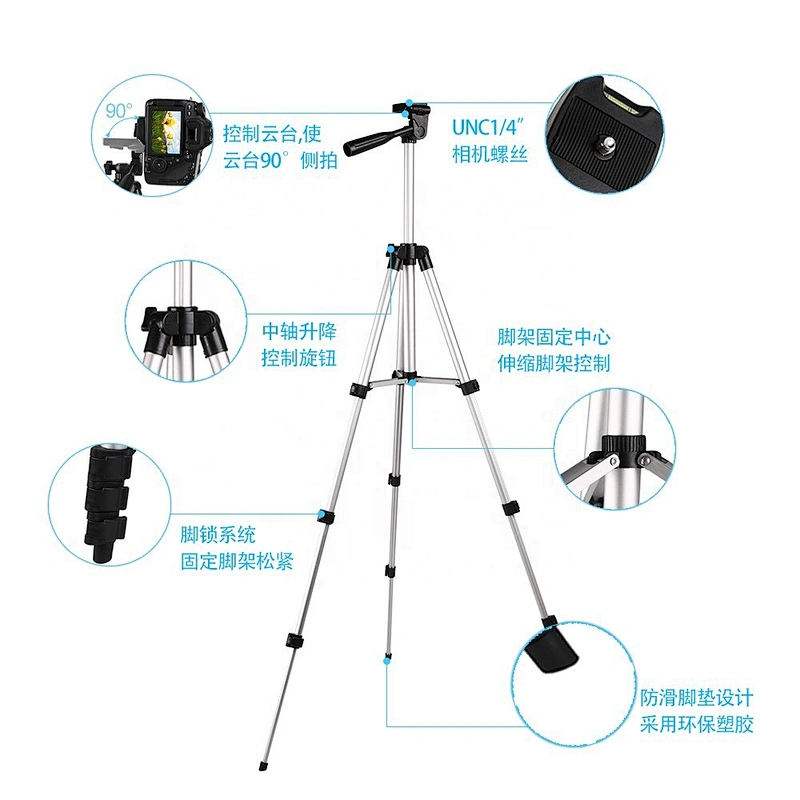 Factory Direct price lightweight camera mobile phone mini 3110 aluminum tripod stand