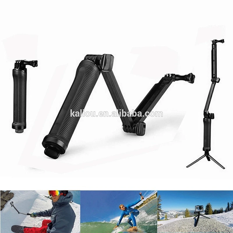 Kaliou Hot Sale Gopros Accessories 3-way Mount Selfie Monopod Stick for Gopros Heros Action Sports Cameras