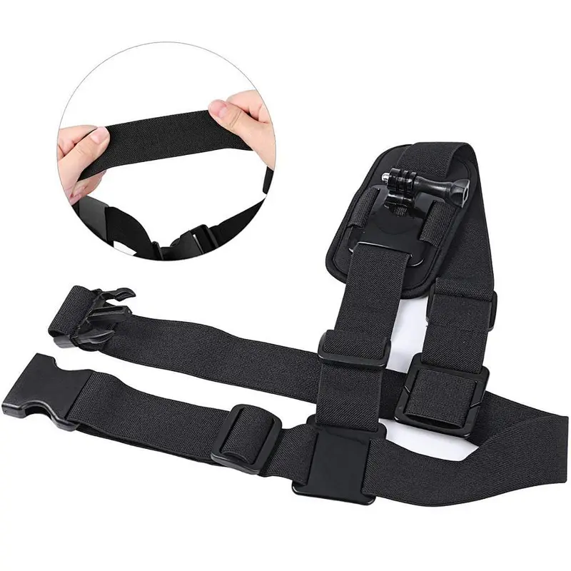 Adjustable Elastic Single/Double Shoulder Camera Chest Strap Mount Harness Belt for GoPro Hero 7, 6, 5, 4, 3+Action Camera
