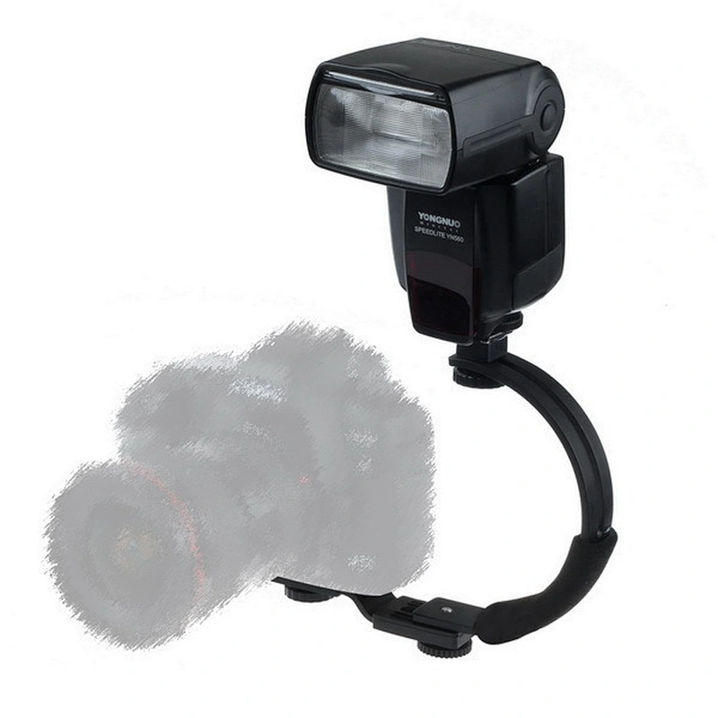 Photography Cameras Video Light Flash Multi-function Arc bracket C-type Dual Hot Shoe Bracket