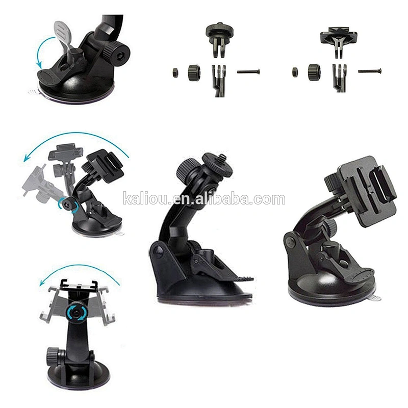 Kaliou Photographic accessories Travelling Car Mount Holder Suction Cup with Tripod Adapter for GoPros