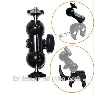 Magic Arm Adapter Double Ball head With 1/4 Hot Shoe Mount for Camera