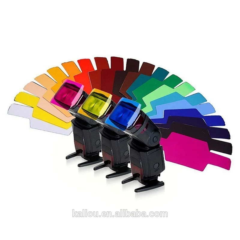 20 Colors Speedlite Color Gels Filter Diffuser Filter Card For Camera Studio