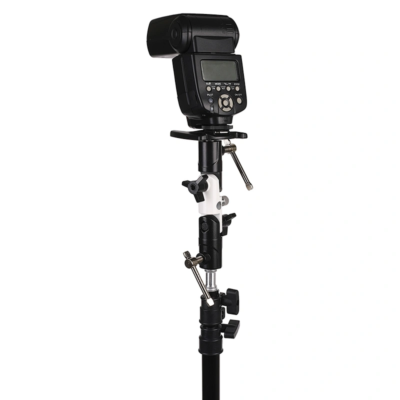 Kaliou Adjustable 3-section U-shaped Swivel Metal Flash Bracket for Camera DSLR Umbrella Holder/Ball Head/Trigger/Light Stand