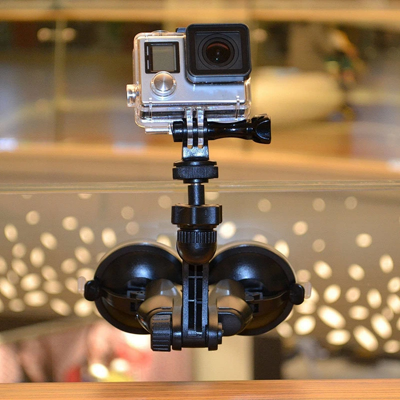 Manufacturer car driving recorder strong fixed double base suction cup bracket for Go pro hero5/4/3+ mountain dog