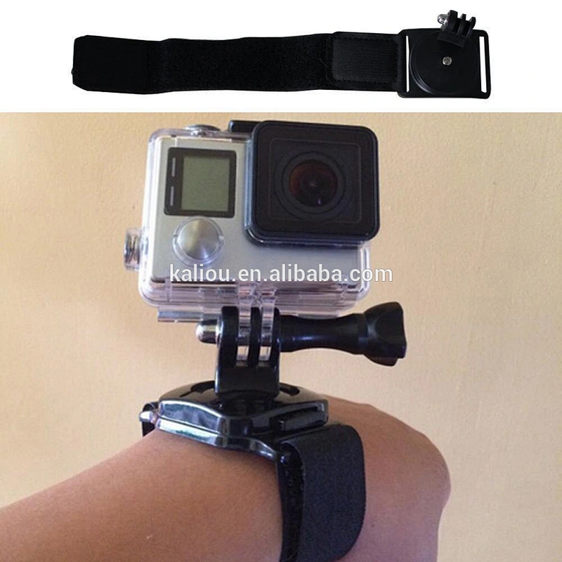 Kaliou 360 Degree Rotation Palm Mount Glove Style Adjustable Wrist Band Mount Strap for Go pro5 4 3+ 3