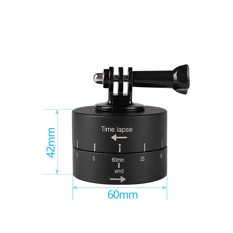 Kaliou 360 degree Rotating Automatic Timer Tripod Head Photography Delay Tilt Head Go pro 60min Time Lapse for Tripod Head