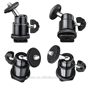 Universal 360 Degree Swivel Rotating Hot shoe Mini Tripod Ball head Mount Adapter 1/4