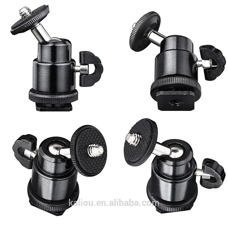Universal 360 Degree Swivel Rotating Hot shoe Mini Tripod Ball head Mount Adapter 1/4