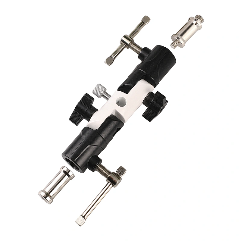 Kaliou Adjustable 3-section U-shaped Swivel Metal Flash Bracket for Camera DSLR Umbrella Holder/Ball Head/Trigger/Light Stand