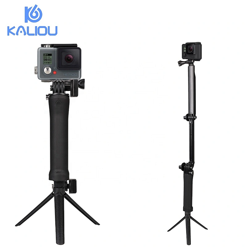 Kaliou Go pro 3 Way Selfie Stick Monopod Tripod for GoPros 7 6 5 4 3 2 1 SJCAMS Sj4000 Sj5000 XiaomiXiaoyi 4K
