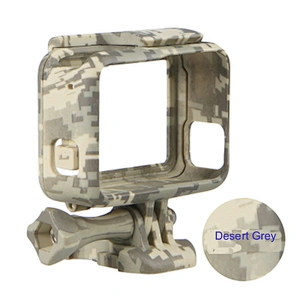 Kaliou Green Brown Grey Standard Border Frame Protective Camouflage frame for GoPro5 with Stand Screw Buckle Base