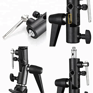 Good for selling Whole Metal H Type Flash Bracket Stand for Mount Umbrella Holder/Ball head/Trigger/Light Adapter