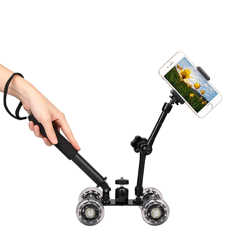 Kaliou DSLR Camera Video Photograph Rail Rolling Track Slider Skater Table Dolly Car Blue Flexible For Speedlite DSLR Camera