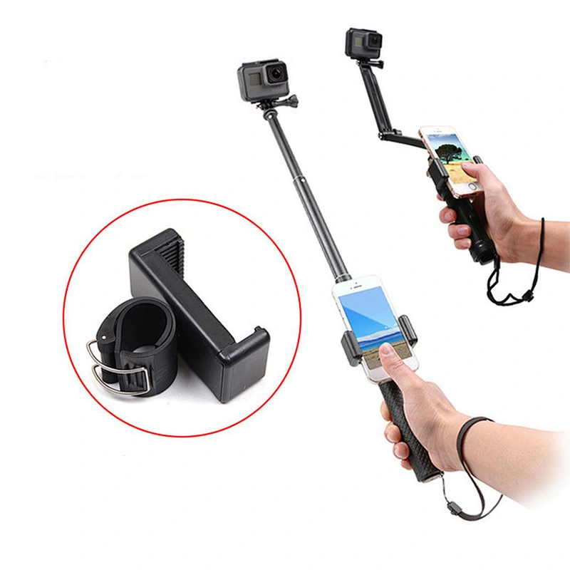 Kaliou Self Selfie cellphone lock Clip Stick Handheld Monopod Adjustable Buckle Phone Holder Adapter for Go Pro HEROs