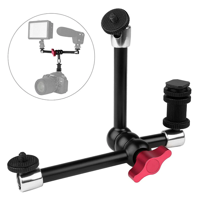 New arriving 11inch Articulated magic arm Added Aluminum for HDMIs Monitor LED Light LCD Video Camera Flash tripod arm DSLR