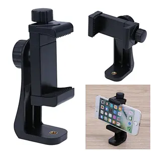 Universal 1/4 Screw Hole Phone Clip 360 Degree Rotatable Mobile Phone Clamp Broadcast Bracket for Tripod Monopod Selfie Stick