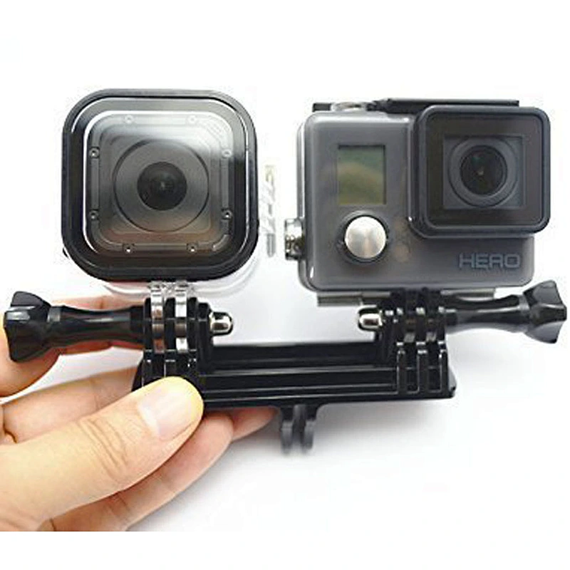 Kaliou Go pro Double Head Bracket Bridge Connector Mount Adapter with Screw for GoPros 7 6 5 4 3 2 1 Sports Camera and LED Light