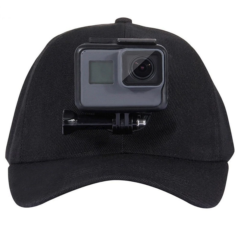 Kaliou Sports Camera Hat For Go pro Accessories Adjustable Cap With Screws And J Stent Base For Go Pro 7 6 5 4 3 2 1